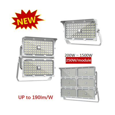 Holofote LED de alto lúmen para campos de futebol com tecnologia de chip inteligente