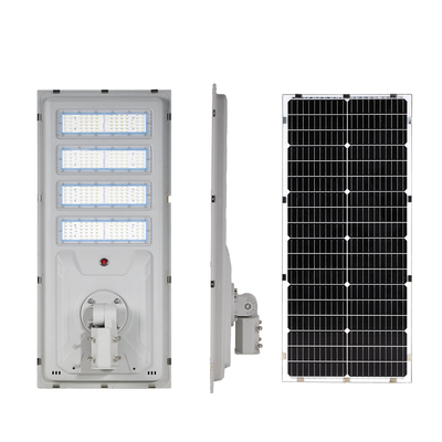 Luminária solar de rua integrada com sensor de movimento e dimerização opcional em Cidades Inteligentes